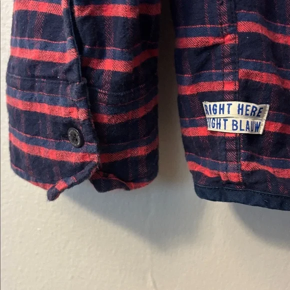 Scotch & Soda Navy and Red Plaid Shirt Size XXL - Picture 7 of 9